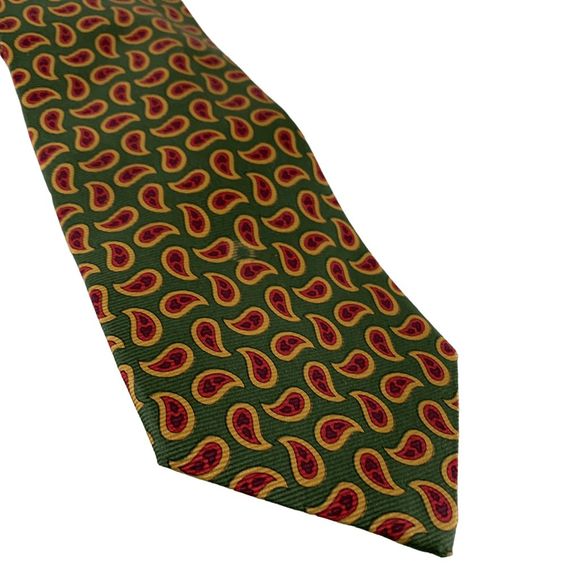 Brooks Brothers Other - Brooks Brothers Makers All silk Green Burgundy Tan Paisley 3.75" Neck tie